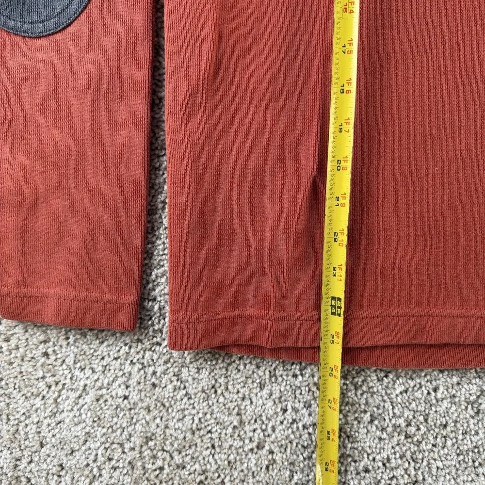 Banana Republic Sweater Mens Medium Orange Tight Knit 1/4 Zip Mock Neck Pullover